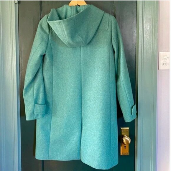 J. Crew Melton Wool Toggle Coat in Mint Blue Turquoise Duffle 4 - Picture 4 of 8